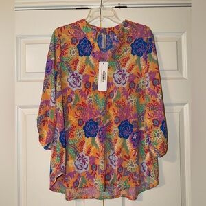 Dear Scarlett Colorful Floral Women's Blouse